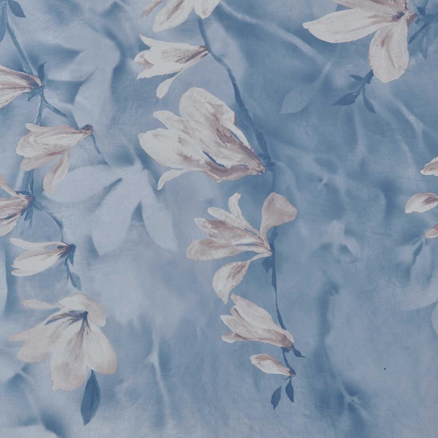 Trailing Magnolia (Wp) # 03 Chambray by 1838 Wallcoverings Designer Wallpaper Pavilion STRAIGHT PASTE THE WALL UNITED KINGDOM V-118"H-81.9" 20.5"X13.7YD - Swanky Fabrics -
