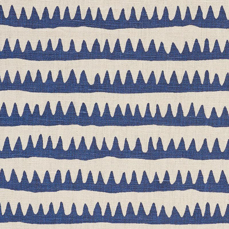 Corfu Hand Printed Stripe Navy 177970 by Schumacher Designer Fabric Primitive Beauty 26.5" - Swanky Fabrics -