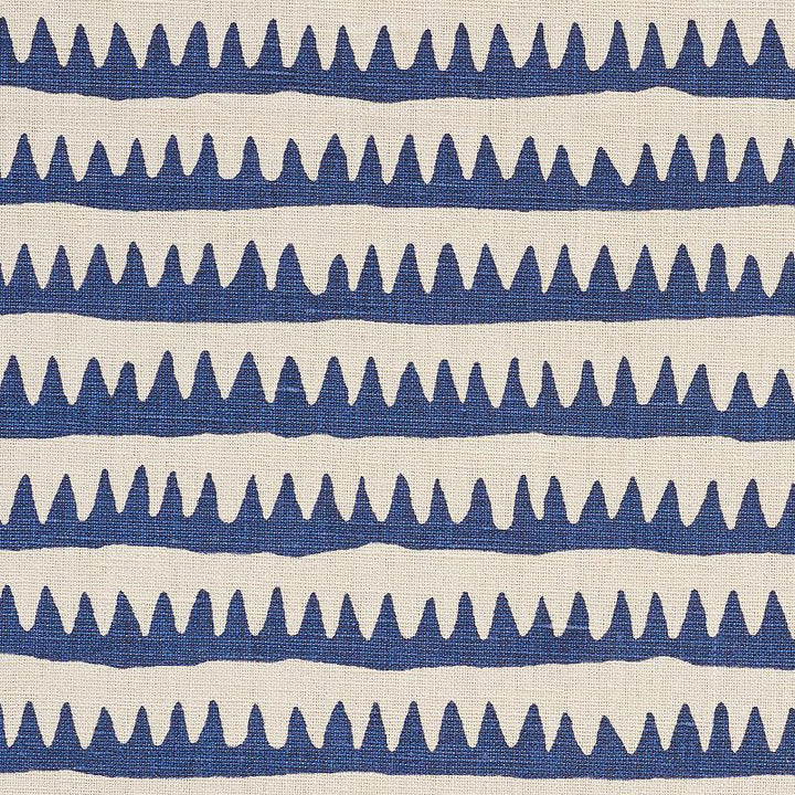 Corfu Hand Printed Stripe Navy 177970 by Schumacher Designer Fabric Primitive Beauty 26.5" - Swanky Fabrics -