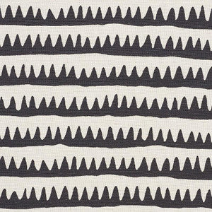 Corfu Hand Printed Stripe Black 177971 by Schumacher Designer Fabric