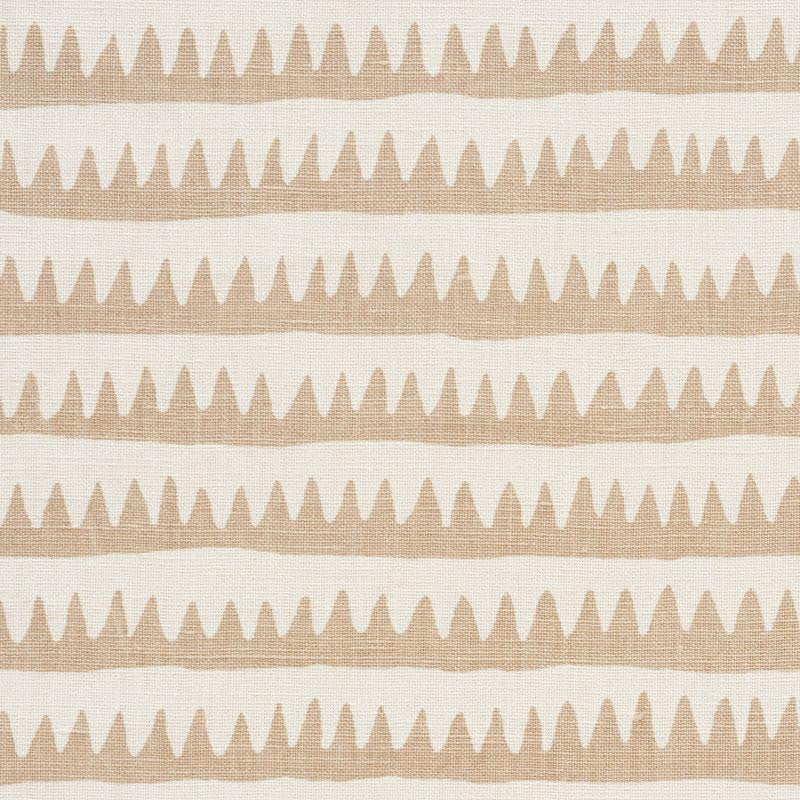 Corfu Hand Printed Stripe Sand 177972 by Schumacher Designer Fabric Primitive Beauty 26.5" - Swanky Fabrics -