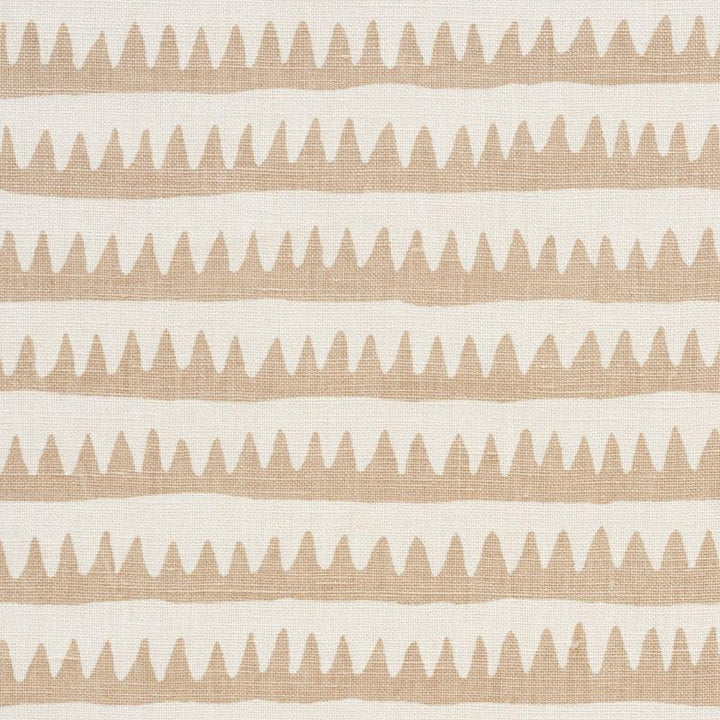 Corfu Hand Printed Stripe Sand 177972 by Schumacher Designer Fabric Primitive Beauty 26.5" - Swanky Fabrics -