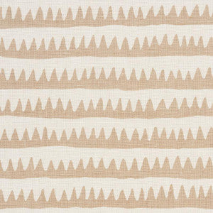 Corfu Hand Printed Stripe Sand 177972 by Schumacher Designer Fabric