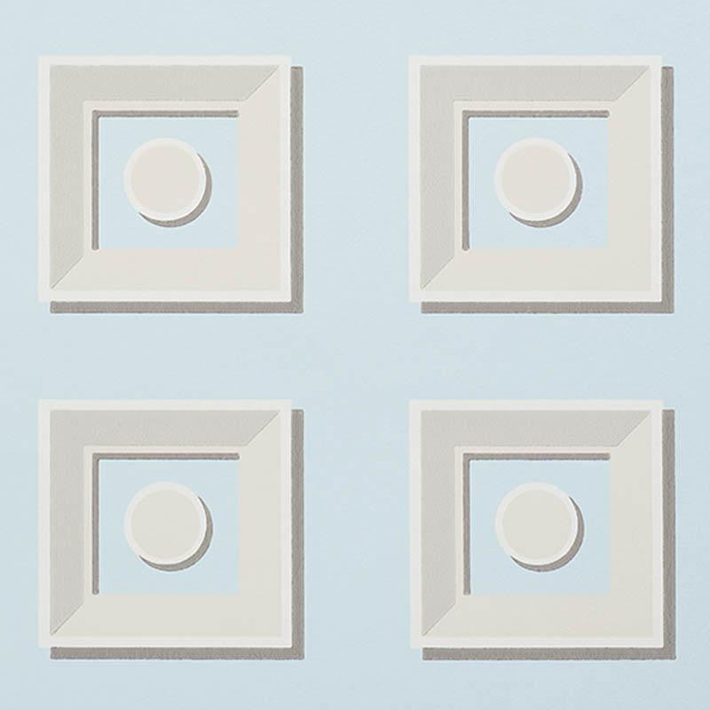 Marcel Sky 5009882 by Schumacher Designer Wallpaper Trompe L'Oeil 6.75" - Swanky Fabrics -