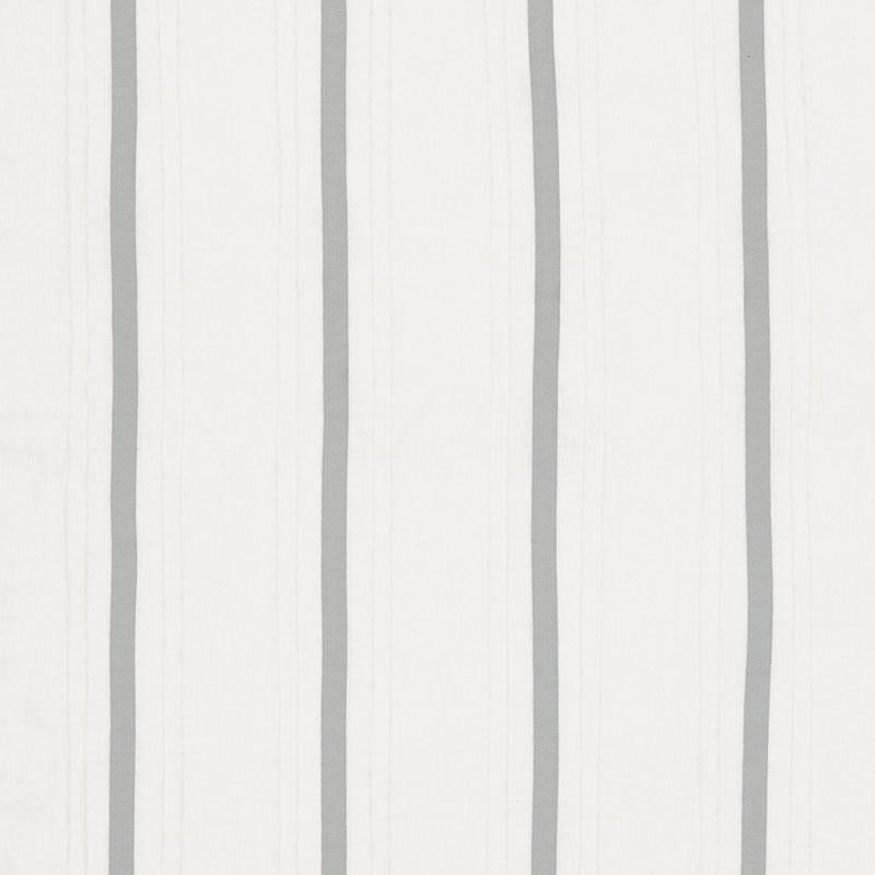 Stripe Appliqu Sheer Grey 75761 by Schumacher Designer Fabric Natural Sheers 6.5" - Swanky Fabrics -
