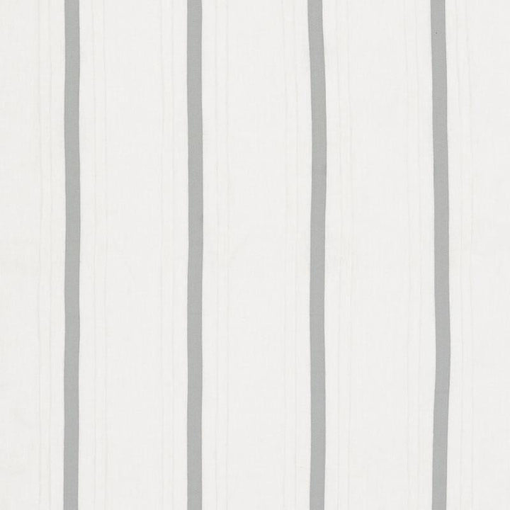 Stripe Appliqu Sheer Grey 75761 by Schumacher Designer Fabric Natural Sheers 6.5" - Swanky Fabrics -
