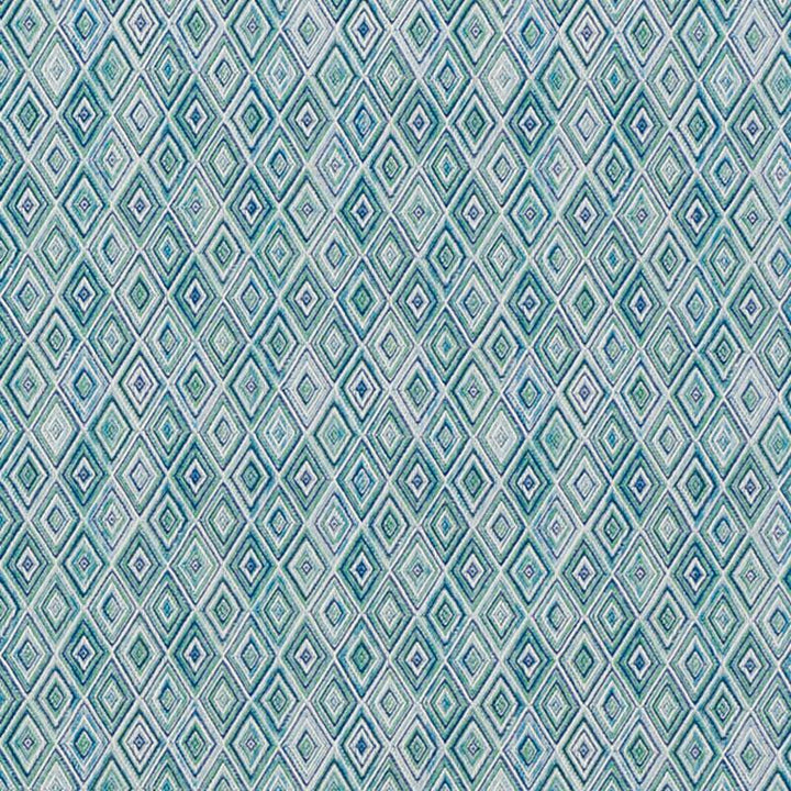 Diamond Strie Indoor/Outdoor Peacock 75920 by Schumacher Designer Fabric Indoor/Outdoor: Prints & Wovens 7.0" - Swanky Fabrics -