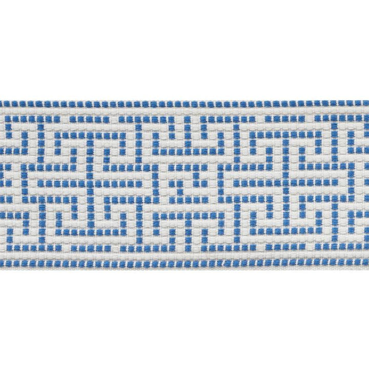 Maze Tape Indoor/Outdoor Blue 75950 by Schumacher Designer Trim Indoor/Outdoor: Prints & Wovens 3.75" - Swanky Fabrics -