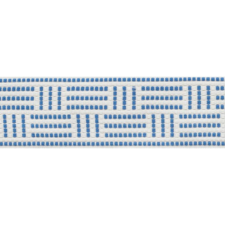 Brickell Tape Indoor/Outdoor Blue 75960 by Schumacher Designer Trim Indoor/Outdoor: Prints & Wovens 2.5" - Swanky Fabrics -