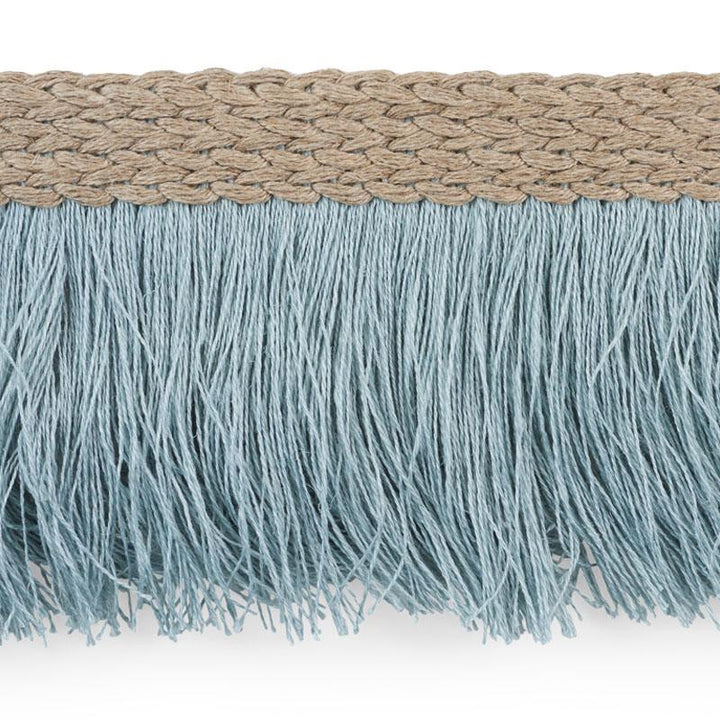 Braided Linen Fringe Sky 76260 by Schumacher Designer Trim Free Spirit - Swanky Fabrics -
