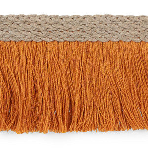 Braided Linen Fringe Orange 76262 by Schumacher Designer Trim