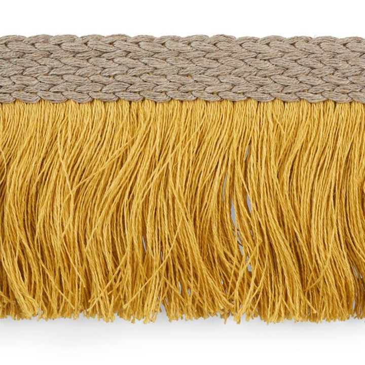 Braided Linen Fringe Gold 76263 by Schumacher Designer Trim Free Spirit - Swanky Fabrics -