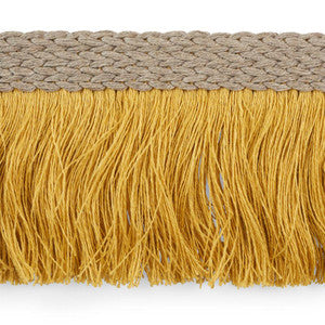 Braided Linen Fringe Gold 76263 by Schumacher Designer Trim