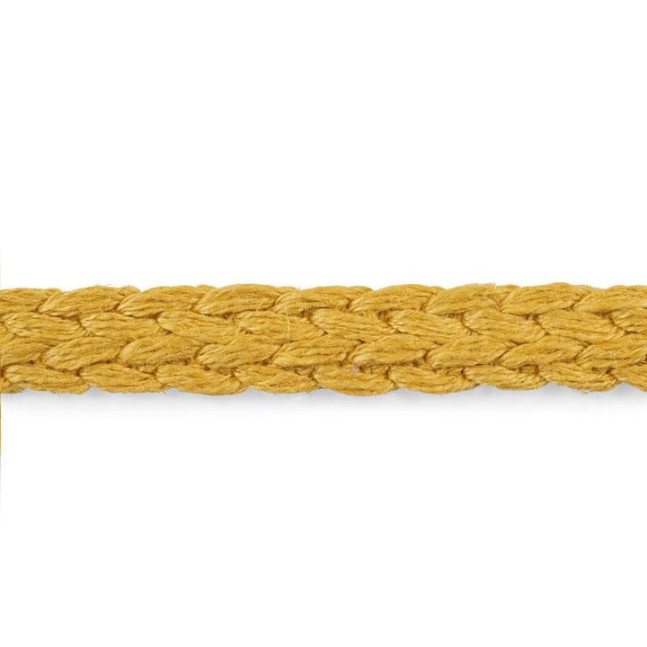 Braided Linen Tape Narrow Gold 76273 by Schumacher Designer Trim Free Spirit - Swanky Fabrics -