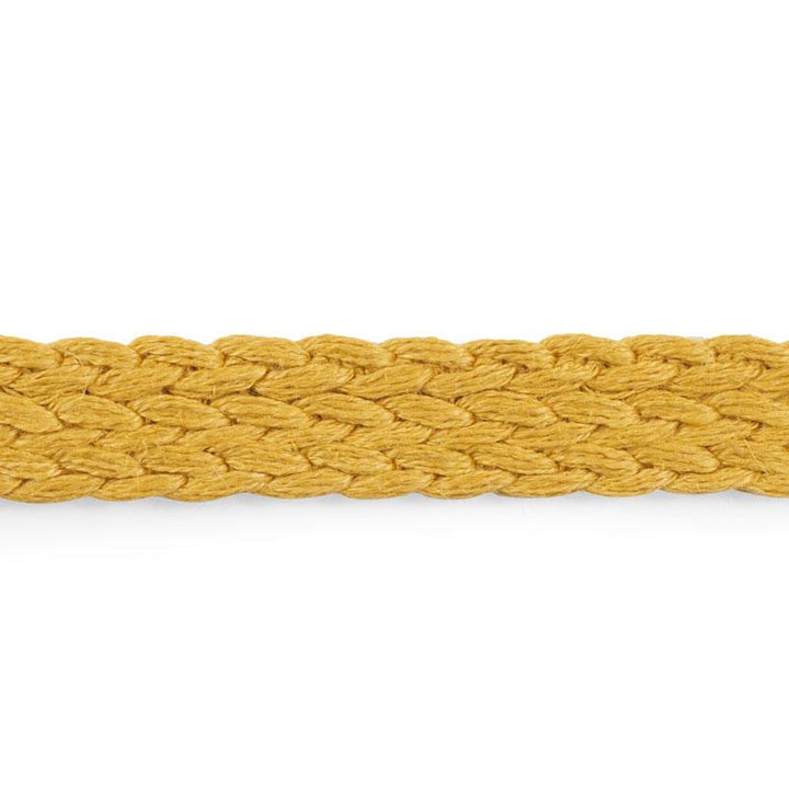 Braided Linen Tape Medium Gold 76283 by Schumacher Designer Trim Free Spirit - Swanky Fabrics -