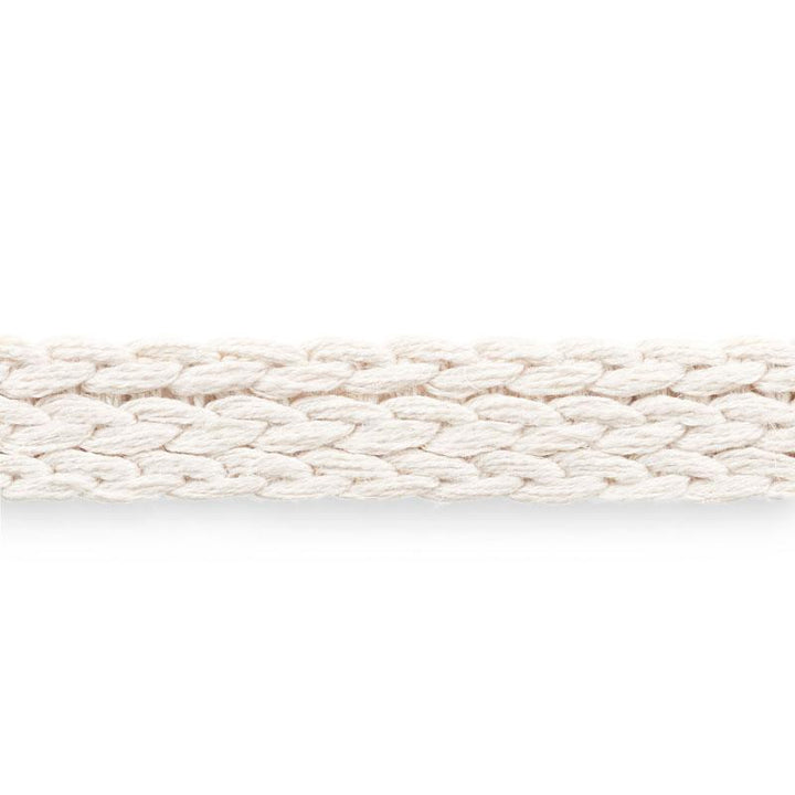 Braided Linen Tape Medium Ivory 76285 by Schumacher Designer Trim Free Spirit - Swanky Fabrics -