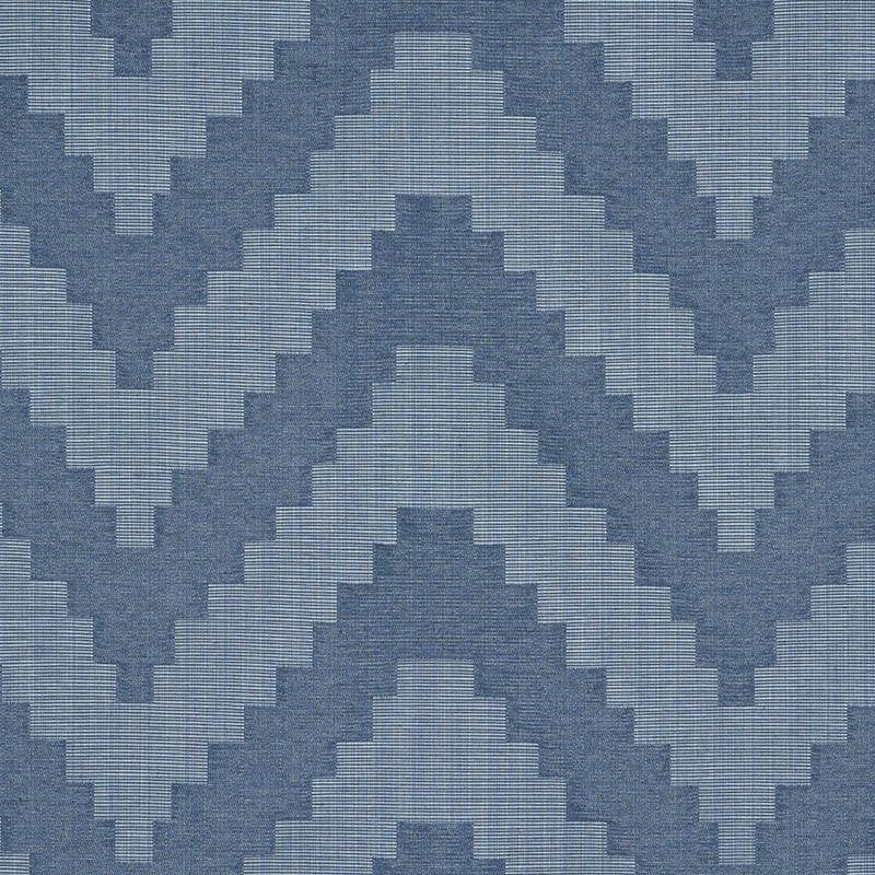 Verne Indigo 76532 by Schumacher Designer Fabric World View 13.62" - Swanky Fabrics -