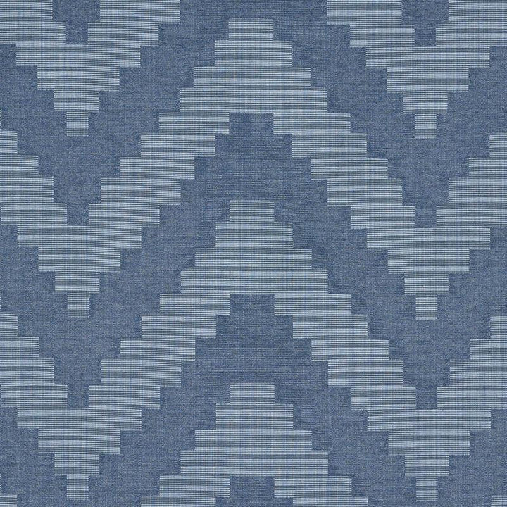 Verne Indigo 76532 by Schumacher Designer Fabric World View 13.62" - Swanky Fabrics -