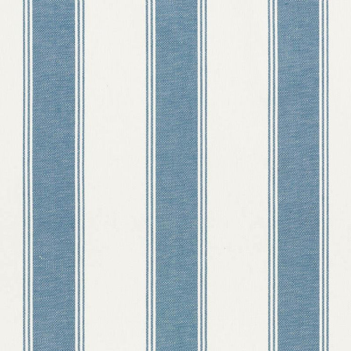Rafe Stripe Marine 75823 by Schumacher Designer Fabric Veere Grenney 4.38" - Swanky Fabrics -