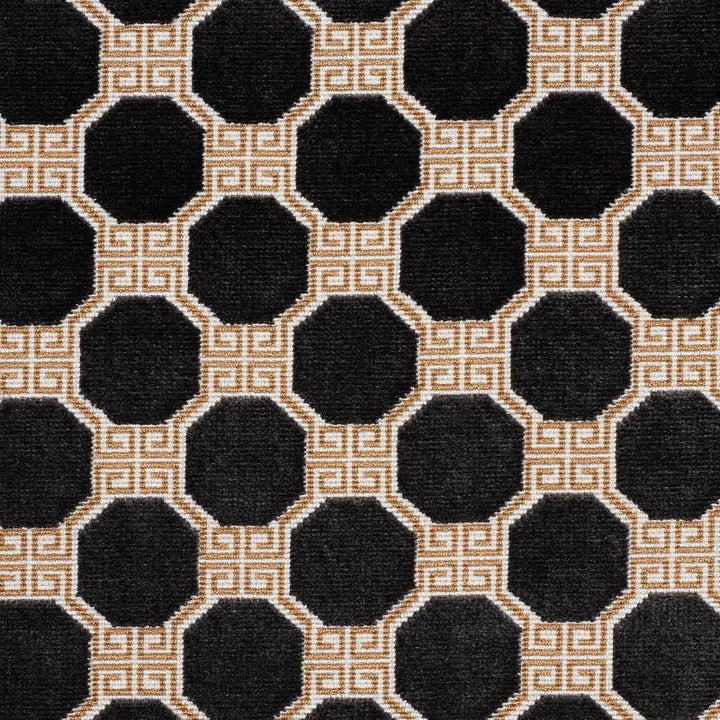 Octavia Velvet Onyx 72795 by Schumacher Designer Fabric Cut & Patterned Velvets 2.5" - Swanky Fabrics -