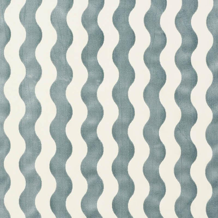 The Wave Velvet Sky 69424 by Schumacher Designer Fabric Cut & Patterned Velvets 3.5" - Swanky Fabrics -
