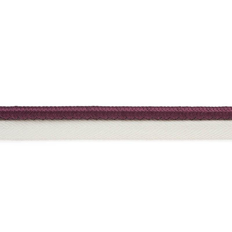 Gustave Silk Lip Cord Wide Eggplant 74575 by Schumacher Designer Trim Perfect Basics: Trims - Swanky Fabrics -