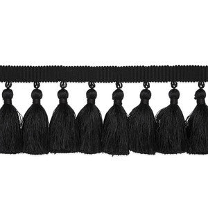 Valentin Silk Tassel Black 76805 by Schumacher Designer Trim