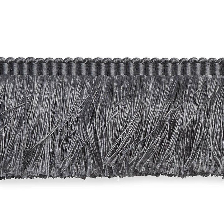 Francois Silk Brush Fringe Grey 74593 by Schumacher Designer Trim Perfect Basics: Trims & Tassels - Swanky Fabrics -