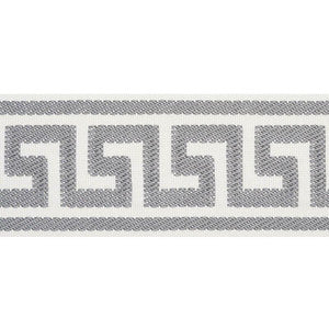 Etienne Silk Greek Key Wide Grey 74708 by Schumacher Designer Trim