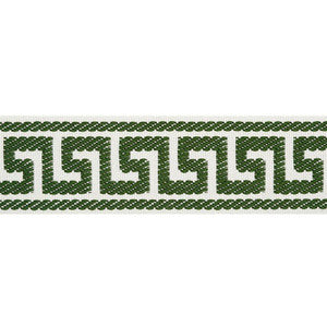 Etienne Silk Greek Key Narrow Emerald 74687 by Schumacher Designer Trim