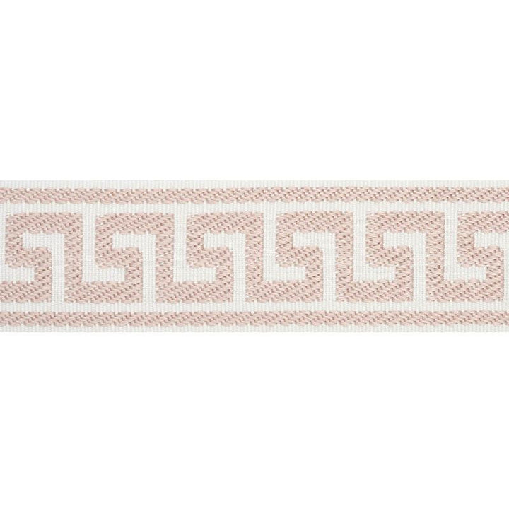 Etienne Silk Greek Key Narrow Blush 74689 by Schumacher Designer Trim Perfect Basics: Trims - Swanky Fabrics -
