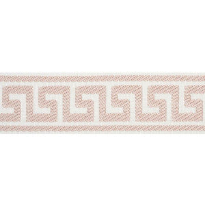Etienne Silk Greek Key Narrow Blush 74689 by Schumacher Designer Trim
