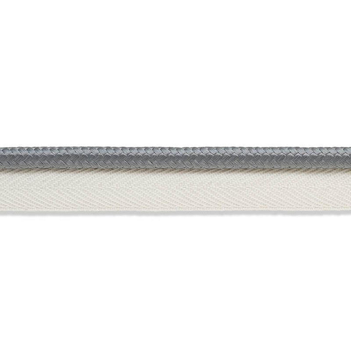 Gustave Silk Lip Cord Medium Grey 74553 by Schumacher Designer Trim Perfect Basics: Trims - Swanky Fabrics -