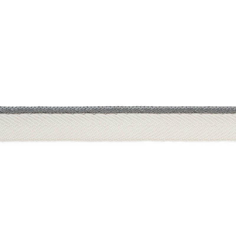 Gustave Silk Lip Cord Narrow Grey 74533 by Schumacher Designer Trim Perfect Basics: Trims - Swanky Fabrics -