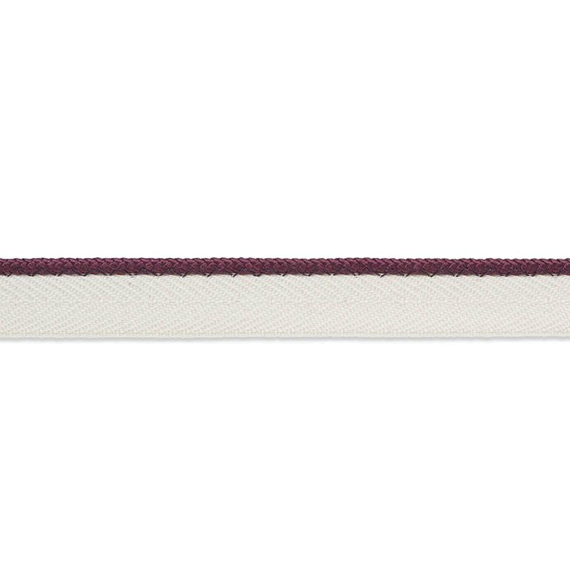 Gustave Silk Lip Cord Narrow Eggplant 74535 by Schumacher Designer Trim Perfect Basics: Trims - Swanky Fabrics -