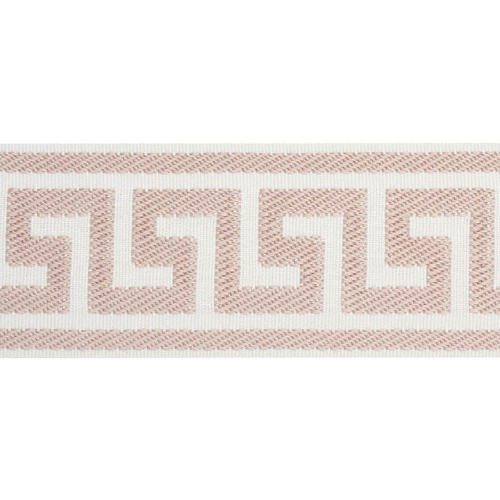 Etienne Silk Greek Key Wide Blush 74709 by Schumacher Designer Trim Perfect Basics: Trims - Swanky Fabrics -