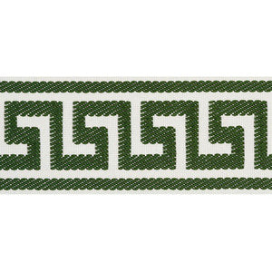 Etienne Silk Greek Key Wide Emerald 74707 by Schumacher Designer Trim
