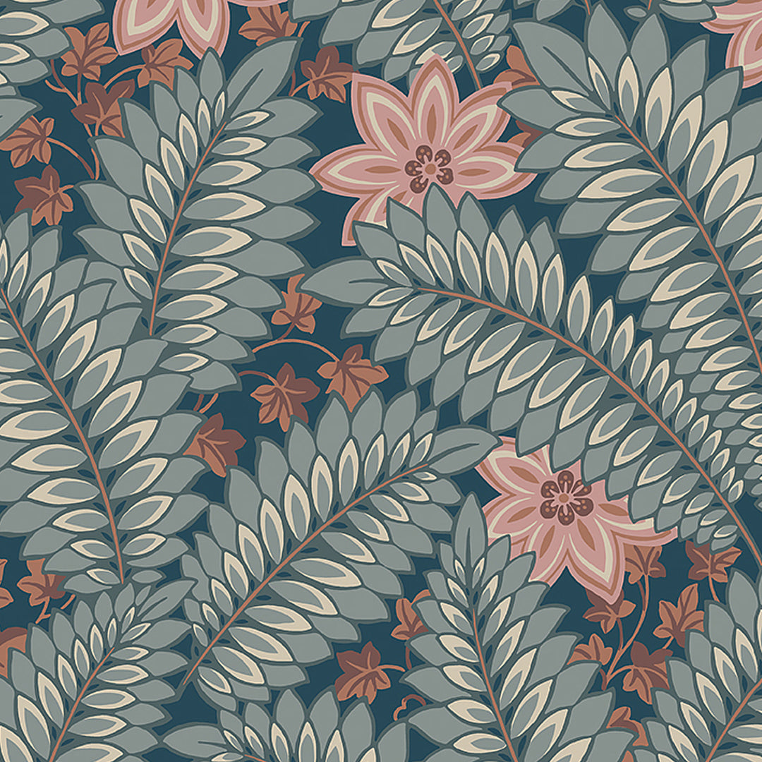 Hidden Ivy Blue 2251 by Schumacher Designer Wallcovering