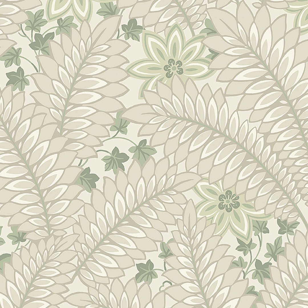 Hidden Ivy Parchment 2252 by Schumacher Designer Wallcovering