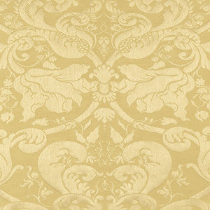 Gavotte Brocatelle Damask Beige 22551 by Schumacher Designer Fabric