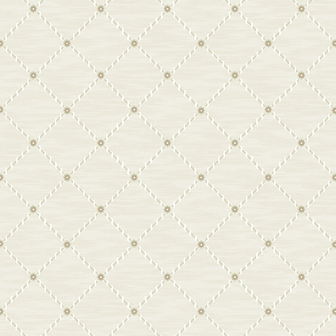 Golden Trellis Parchment And Gold 2267 by Schumacher Designer Wallcovering