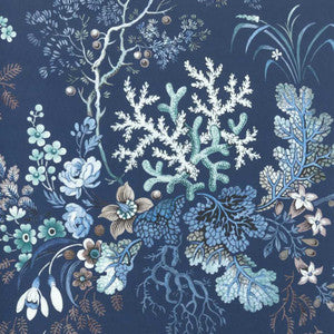 Kilburn'S Coral (Wp) # 03 Ocean Blue by 1838 Wallcoverings Designer Wallpaper
