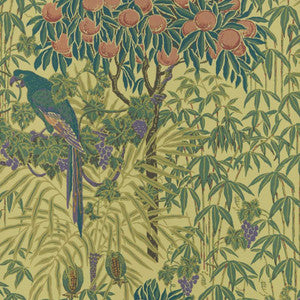 Macaw (Wp) # 03 Vivid Yellow by 1838 Wallcoverings Designer Wallpaper