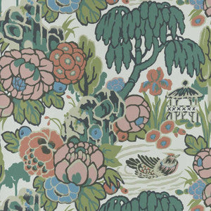 Mandarin Garden (Wp) # 02 Coral by 1838 Wallcoverings Designer Wallpaper