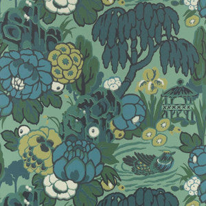 Mandarin Garden (Wp) # 04 Jade by 1838 Wallcoverings Designer Wallpaper