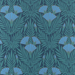 Floral Fanfare (Wp) # 04 Cornflower by 1838 Wallcoverings Designer Wallpaper