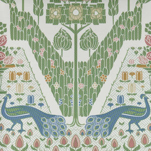 Peacock Topiary (Wp) # 02 Fern by 1838 Wallcoverings Designer Wallpaper