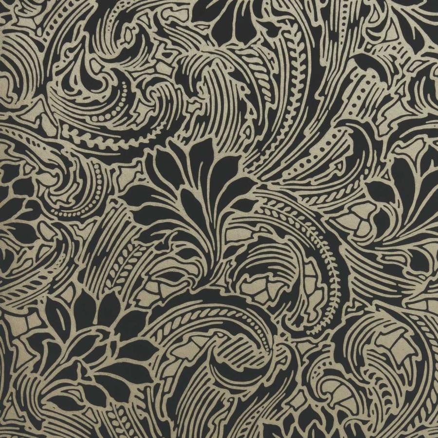 Eden (Wp) # 04 Midnight by 1838 Wallcoverings Designer Wallpaper V&A Decorative Papers STRAIGHT PASTE THE WALL UNITED KINGDOM V-25" 20.5"X11YD - Swanky Fabrics -