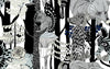 Pikkuveljekset Ebony and Steel Gray 23341X by Marimekko Designer Wallpaper