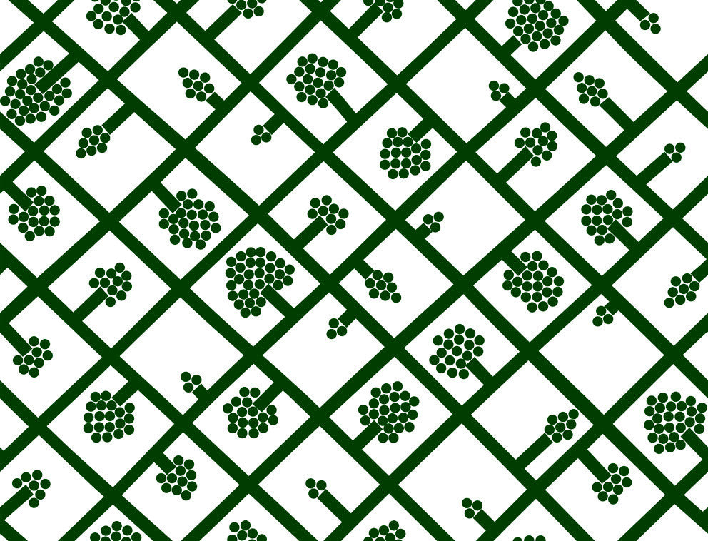 Spalje Emerald and Eggshell 23347X by Marimekko Designer Wallpaper
